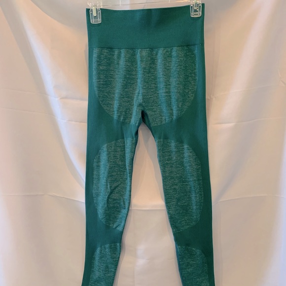Leggings Green Nylon Polyester Spandex Size Small - Picture 1 of 4